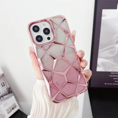 💎ShimmerGrid Luxury iPhone Case