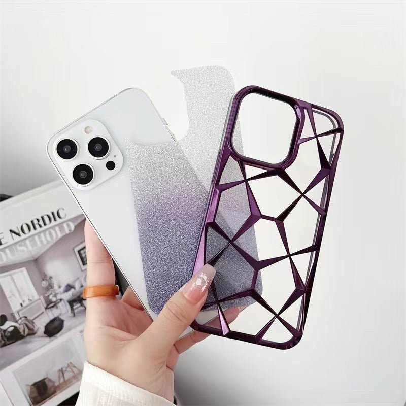 💎ShimmerGrid Luxury iPhone Case