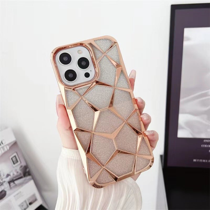 💎ShimmerGrid Luxury iPhone Case