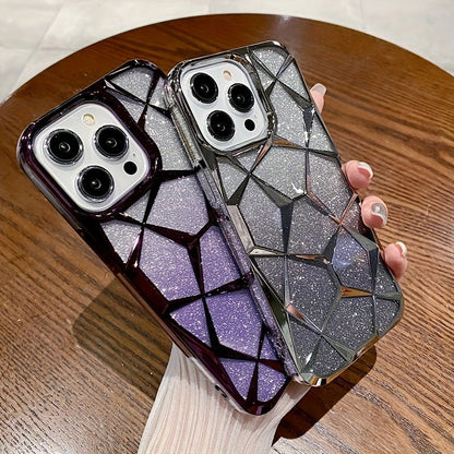 💎ShimmerGrid Luxury iPhone Case