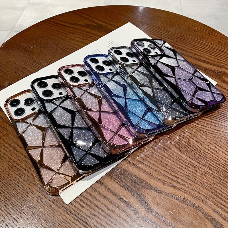 💎ShimmerGrid Luxury iPhone Case